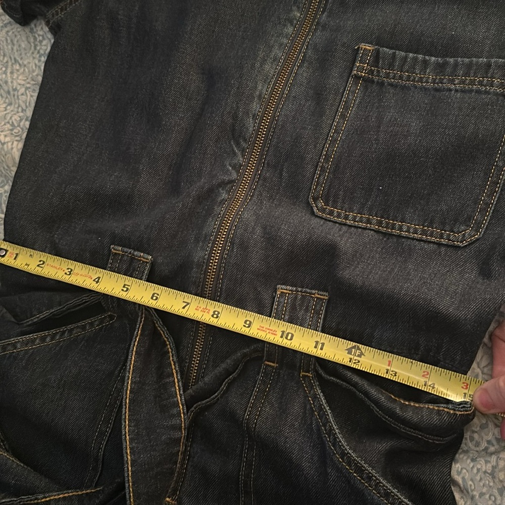 Wrangler Dark Indigo Denim Belted Short-Sleeve Jumpsuit - Picture 16 of 16